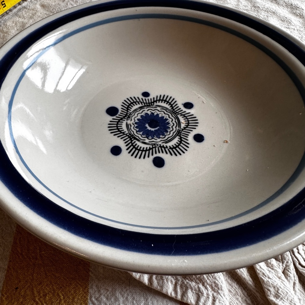 Mexican Blue and White Ceramic Bowl